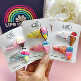 Par Hairclips Helado